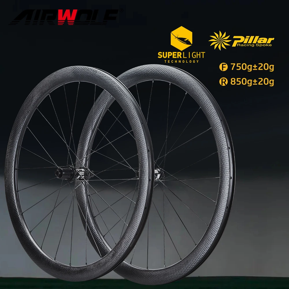 Airwolf Road Wheels Carbon Wheelset Disc Brake 700c 45MM Clincher Road