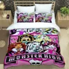Monster High Cartoon Printed Bedding Sets Exquisite Supplies Set Duvet Cover Bed Comforter Set Bedding Set Luxury Birthday Gift 4
