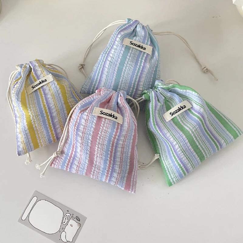 Makeup Accessories Drawstring Storage Bag Canvas Bags For Candy Gift Package Pouch Reusable Home Sundries Organize 3
