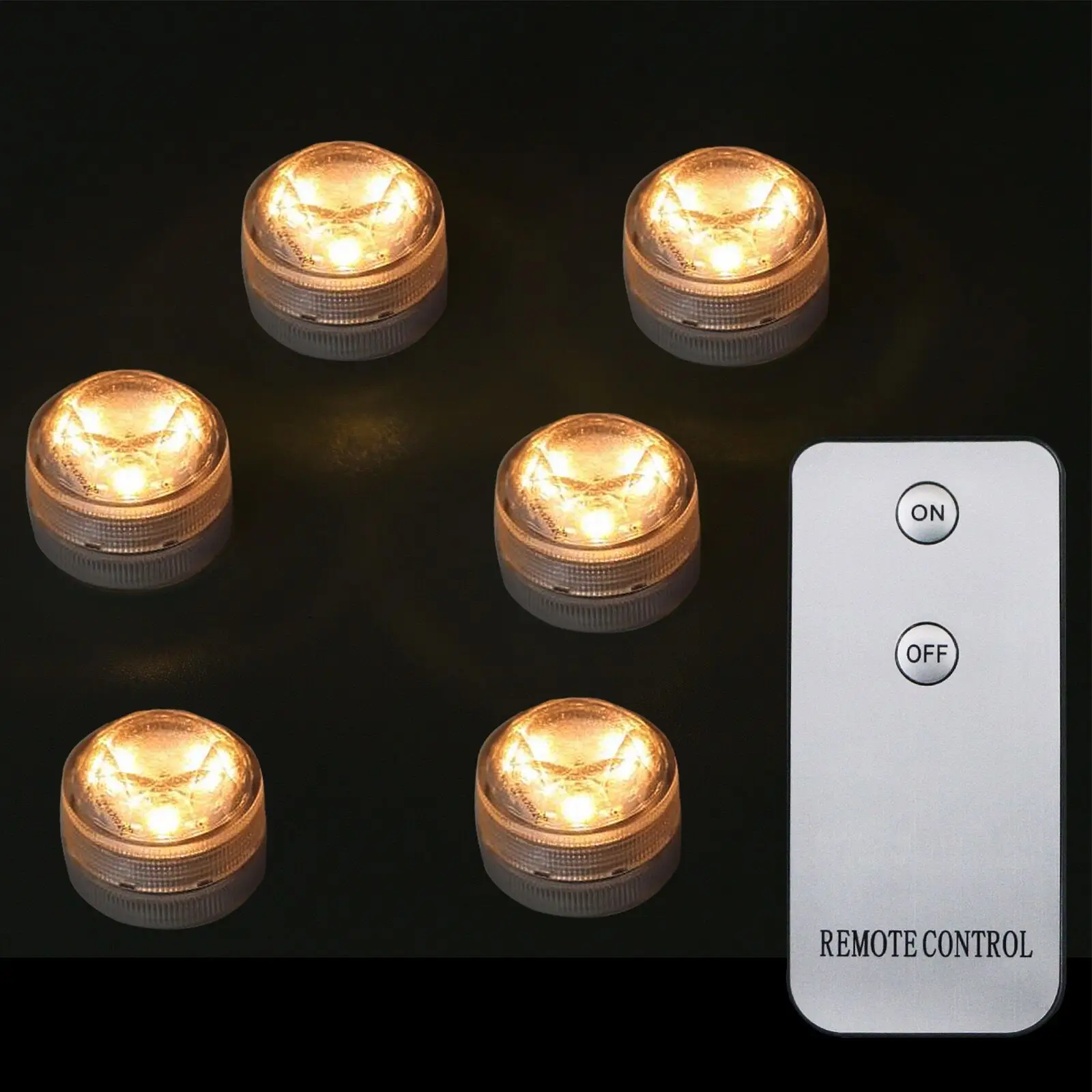 

12pcs Remote controlled submersible 3Led tealight candle lamp waterproof Wedding/Xmas/Valentine Party Vase Base decor-Warm white