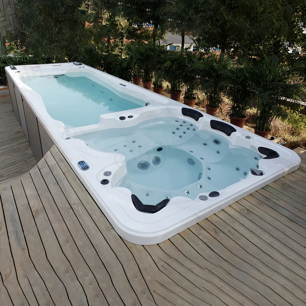 Luxury 7.5m Outdoor Spa Tub Endless Swim Pool Freestanding Hot Tub Spa Balboa swimspa Swim Spa