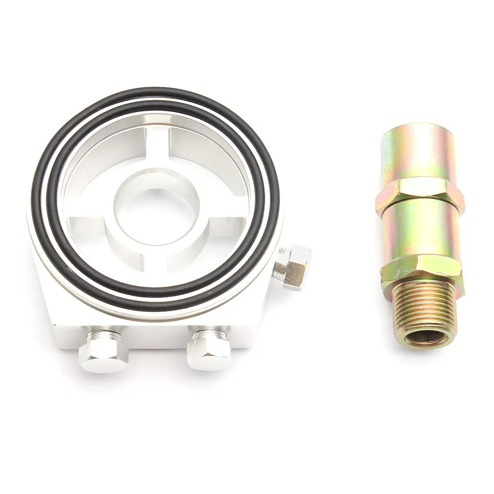 Universal Aluminum Oil Filter Sandwich Adapter with Sensor Connectors Kit