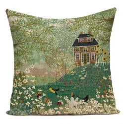 Vintage Floral Bird Decorative Throw Pillow Cover for Home and Garden Decor (1)