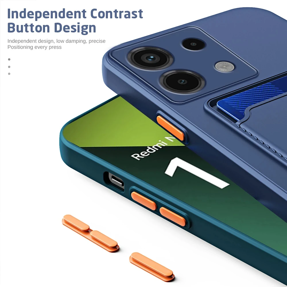 Elegant Leather Silicone Wallet Phone Case with Card Slots