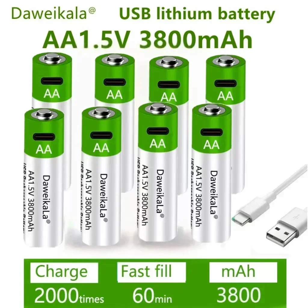 Alimentatore USB Per Sostituire 2-4 Pile AA/AAA - Per Orologi, Giocattoli, Luci LED