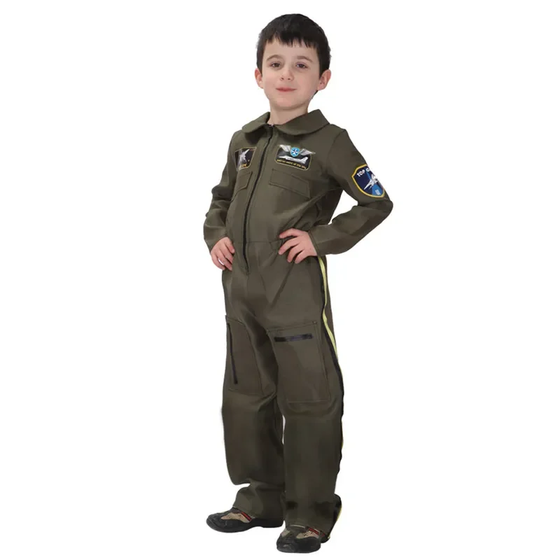 Umorden Fighter Pilot Costume for Kids Child Boys Air Force Airman Flight Suit Military Jumpsuit 4-6Y 6-8Y 8-10Y,cosplay jumpsuit,kids cosplay costume