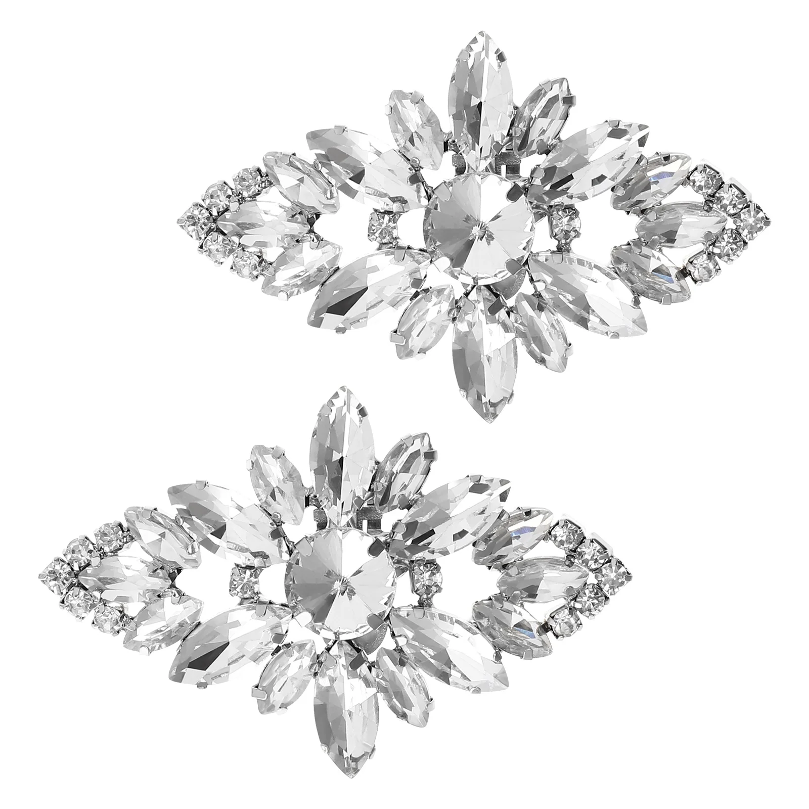

2 Pcs Shoe Flower Women's Bridal Shoes Bling for Rhinestones Wedding Party Clips