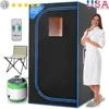 Compact Portable Steam Sauna Tent 1600W Steamer 9 Heat Levels Remote Control Chair Spa 1