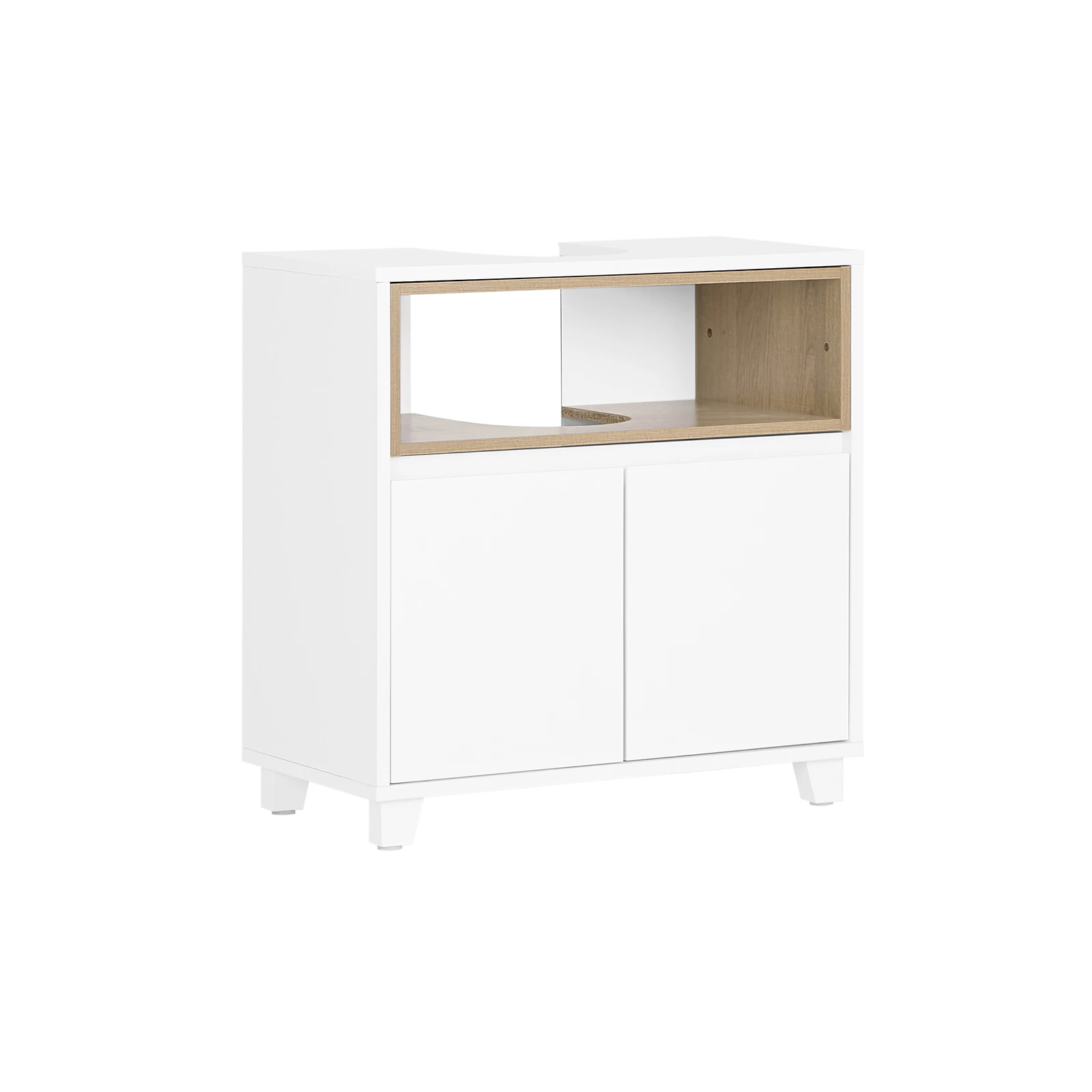 SoBuy BZR148 washbasin Under wardrobe Narrow Bath wardrobe With Door And 2 Compartments, bathroom wardrobe Ideal For Small
