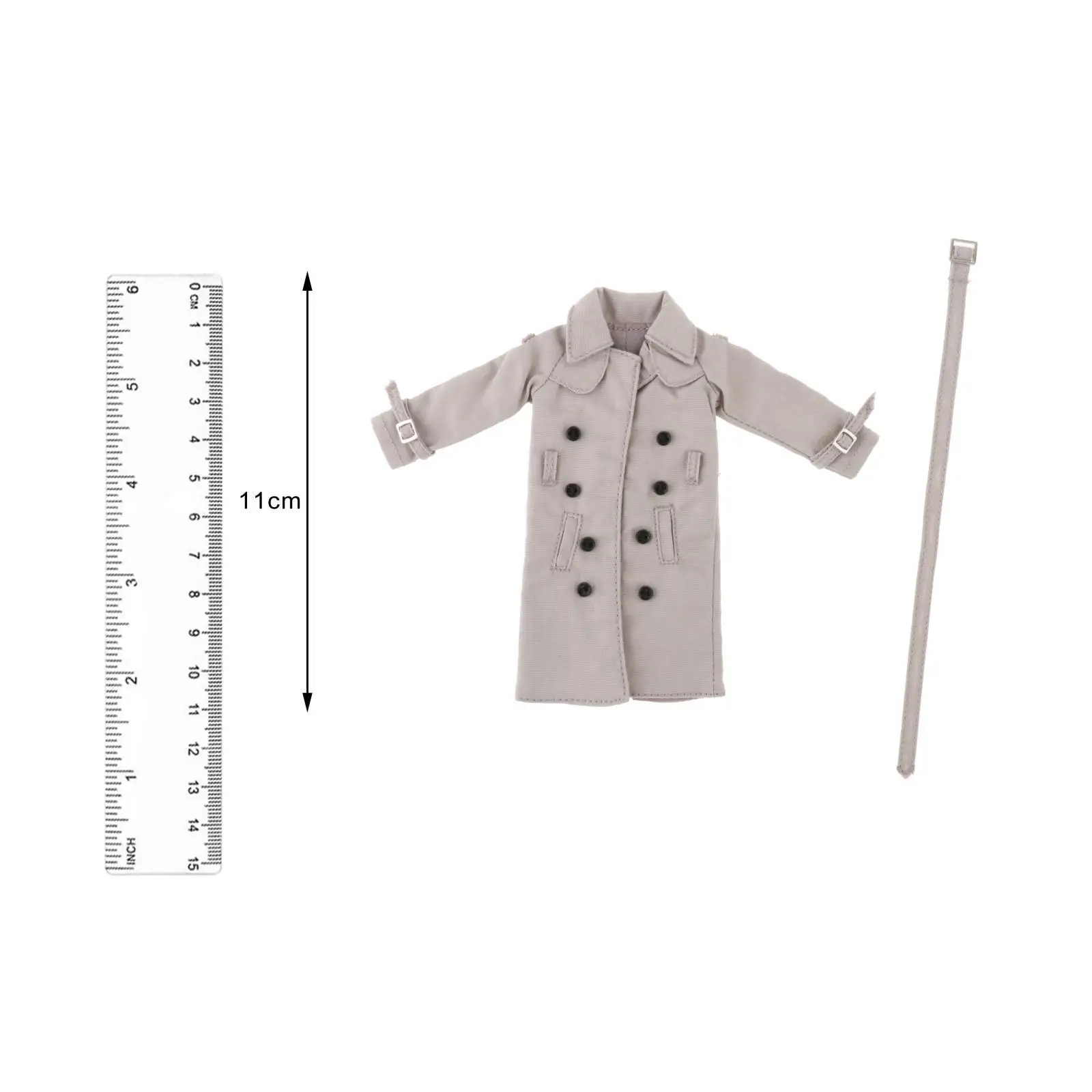 1/12 Scale Trench Coat, Action Figures Windbreaker Jacket,Dress Up for 6`` Action Figures