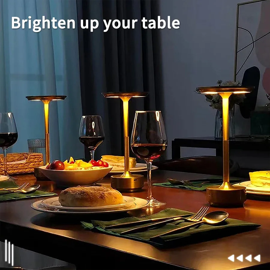Rechargeable Wireless Table Lamp for Bedroom, Rechargeable, Touch Lamp, Camping Candle, Creative, USB-C, Desk Lamp 5