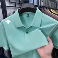 Polo de luxe pour homme 100 % coton, imprimé géométrique, à manches courtes, pour l'été, vêtement de loisirs d'extérieur 5