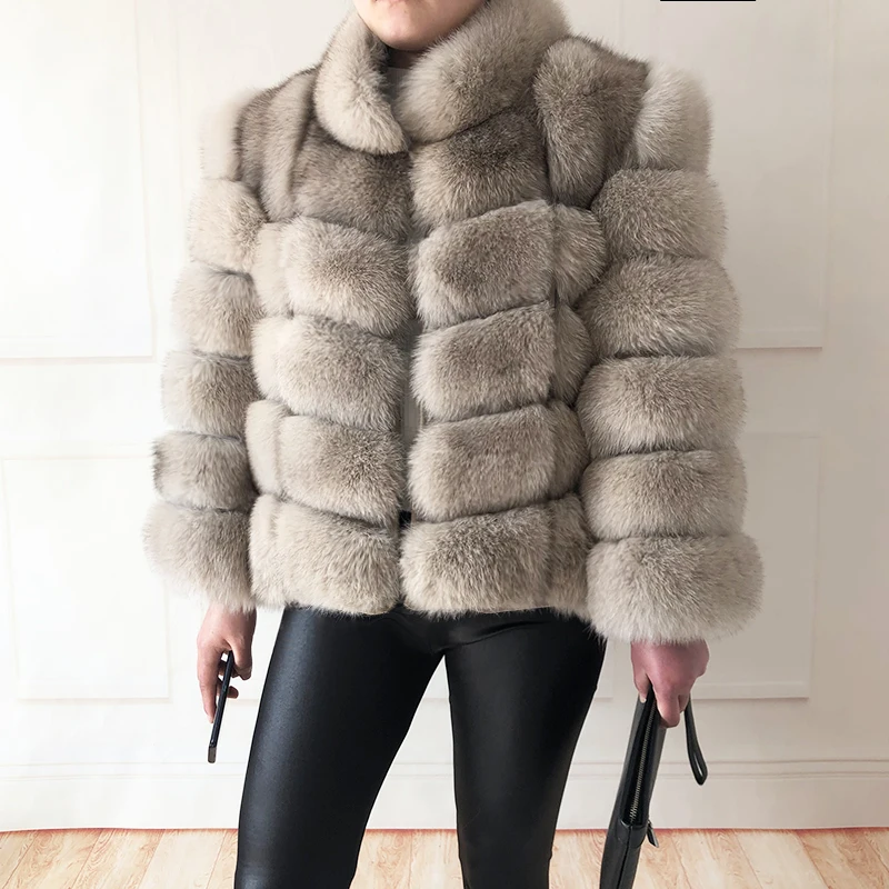 2023 New Style Real Fur Coat Women Autumn And Winter Fur Jacket Natural Fox Fur Vest Stand Collar Detachable Sleeves - Image 4