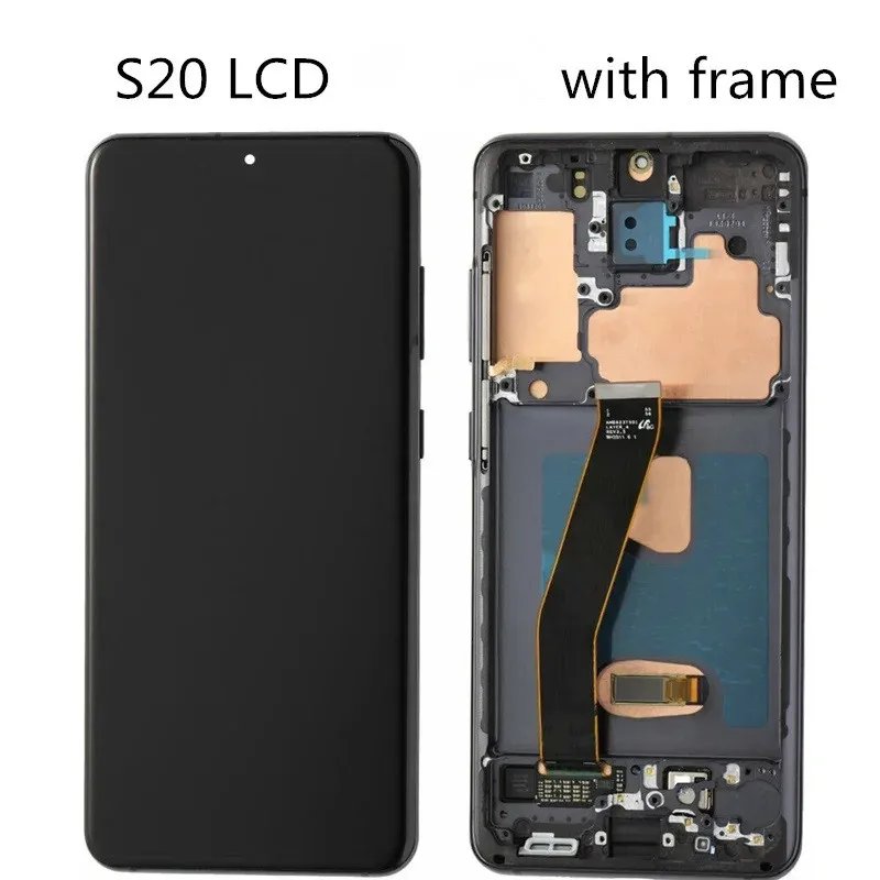 삼성 S20 LCD 슈퍼 아몰레드 터치 스크린, 프레임 포함 LCD 디스플레이, 결함 스크린, S20 G980 G980F/DS G981F