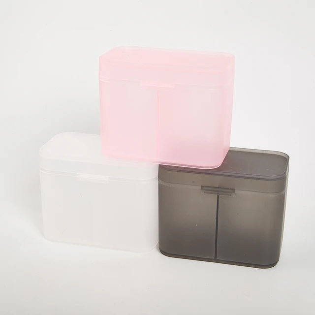 Női Pamutpárnák Tampon Köröm Törlőkefek Sminkkefék Szervező Tároló Doboz Tartó Tartály Független Dupla Rekesz - Image 3