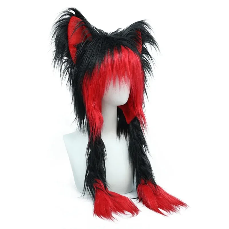 3 Colors Fursuit Plush Animal Cosplay Cat Hat Furry Wig Anime Props Doll COS Kig Cute Ear Kigurumi Costume Party Earmuffs