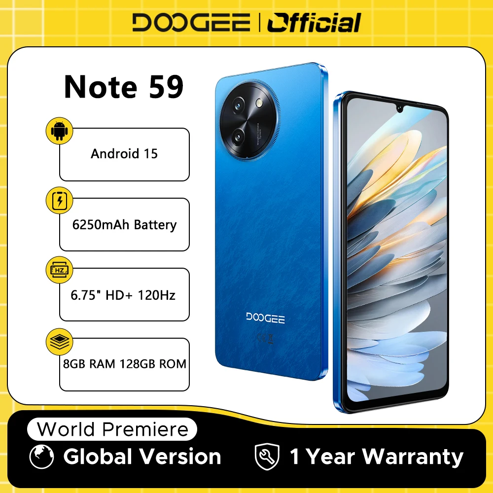 スマートフォン本体 DOOGEE Note 59 pro 256GB 32GB Android15 DOOGEE Note59 Pro+ 36GB RAM + 512GB ROM 5G Android 15 Smart