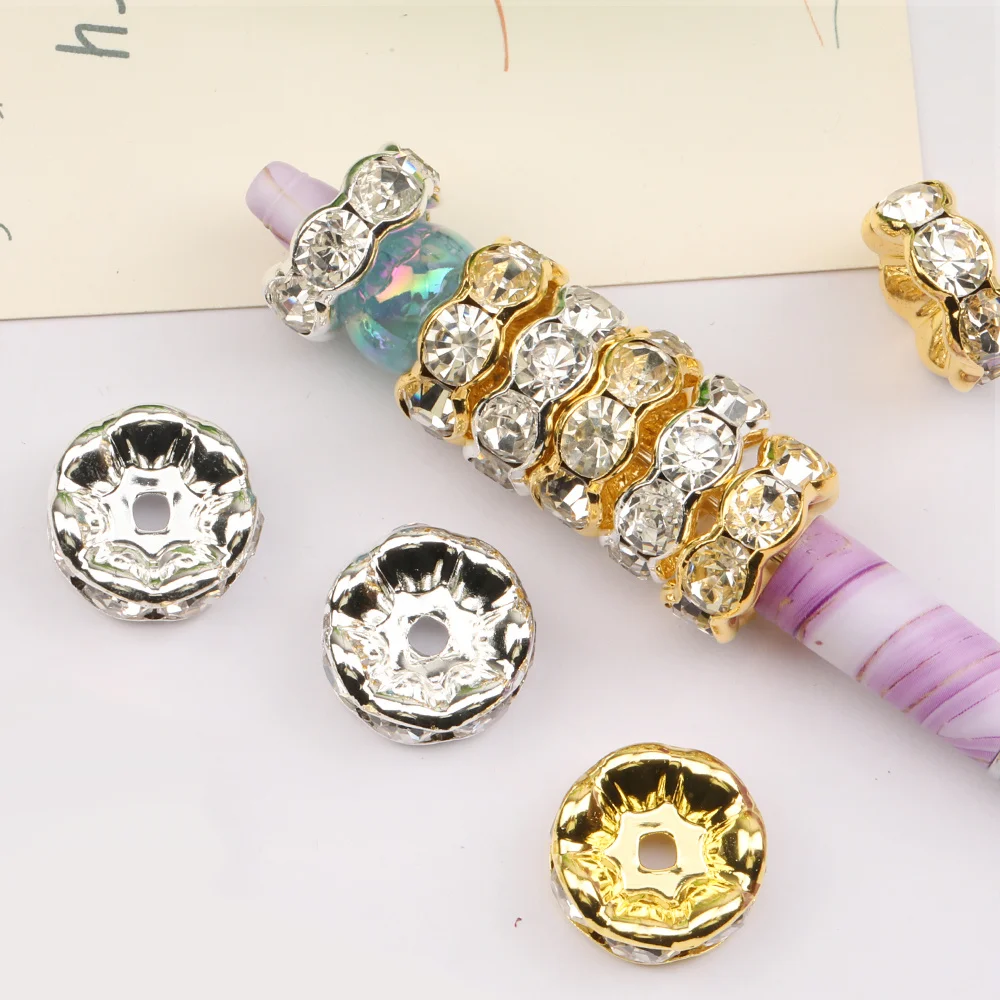Cordial Design 100Pcs 21*21MM Copper Spacer/Hand Made/Jewelry Findings & Components/Round Shape/DIY Bead Parts/Rhinestone Effect - cordial