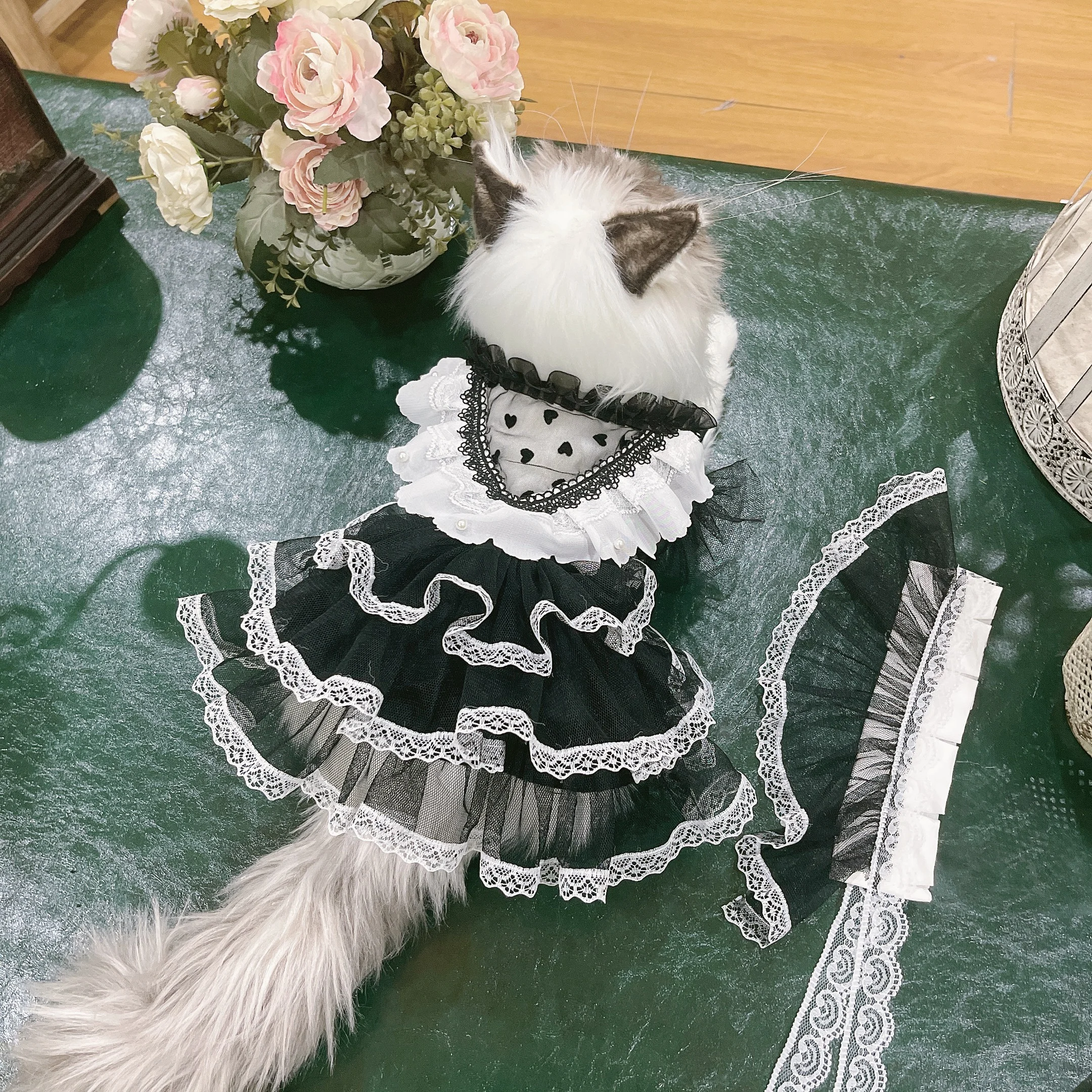 

Pet items cat dog rabbit clothes skirt cute black lace skirt Yorkshire Bichon Teddy cat accessories Dog Clothes pet products