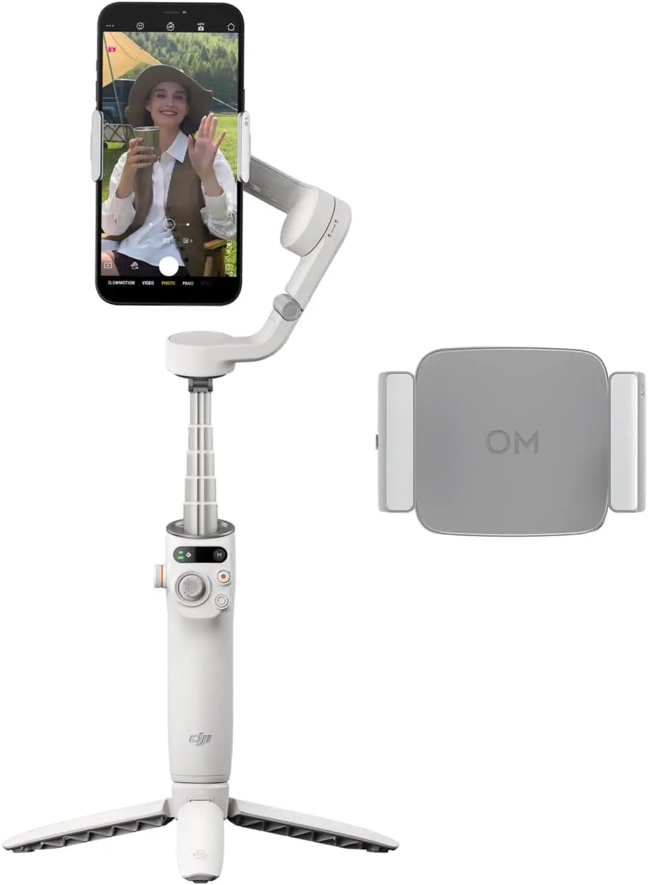 

DJI Osmo Mobile 6 Fill Light Combo, 3-Axis Phone Gimbal, Built-in Extension Rod，Platinum Gray