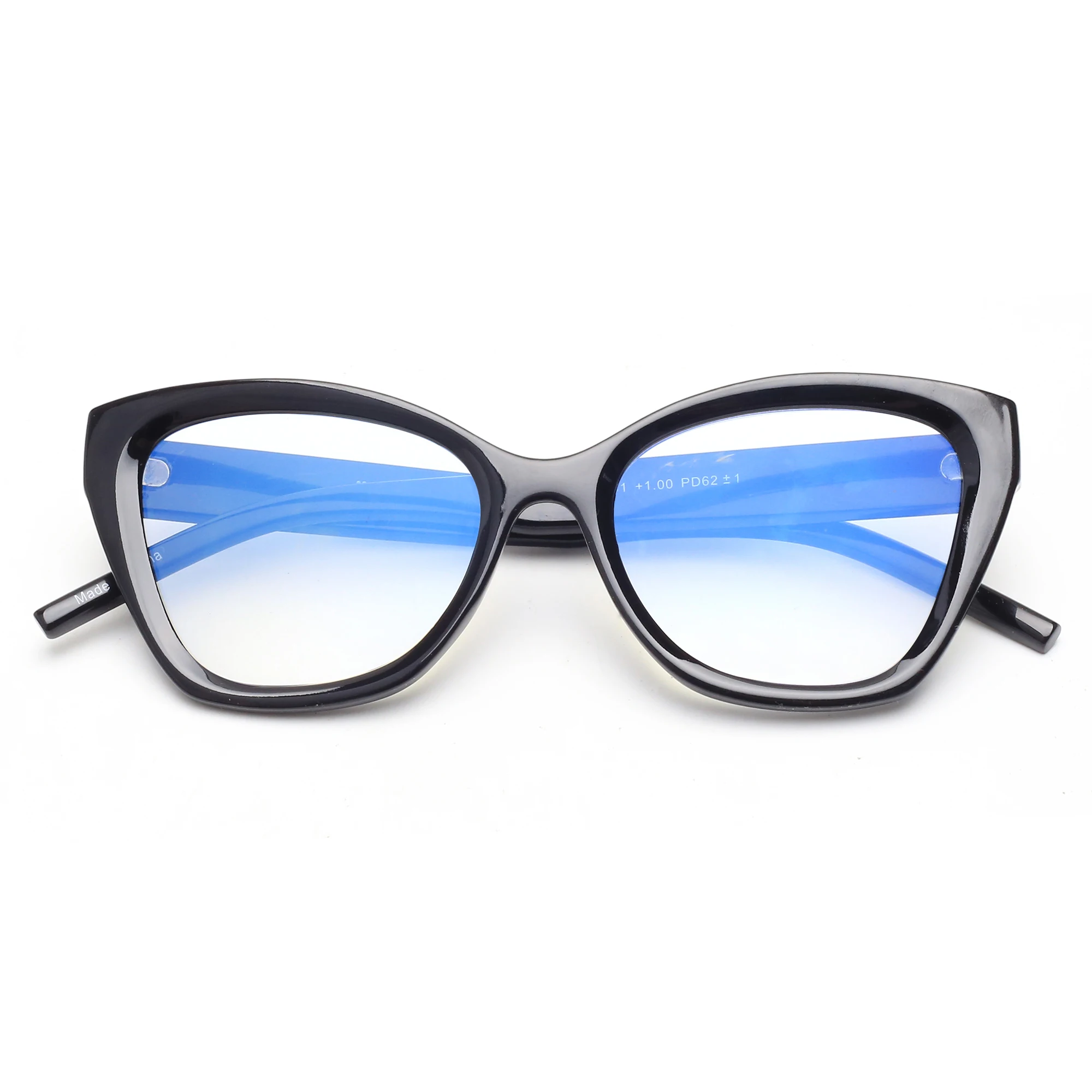 JM Oversized Reading Glasses for Women,  Trendy Oprah Style Cat eye Blue Light Computer Readers 5