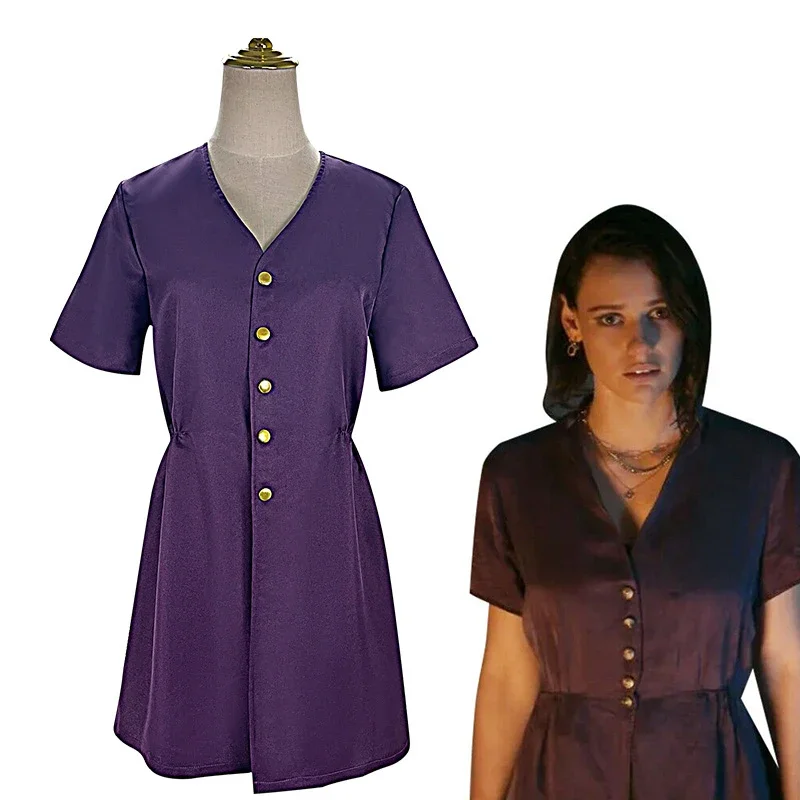 

Purple Dress Halloween Costume Women Evil Dead Rise Beth Cosplay
