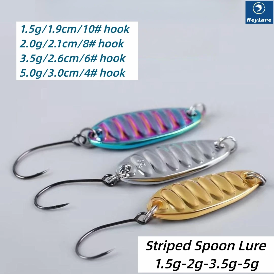 

1/6pcs Striped Spoon 1.5g Hard Fishing Lures Sinking Paillette Spinner Cast Jigging VIB Crank Bait Pesca for Bass Pike Perch