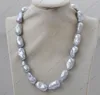 MTC·STAR  Z13240 Set Gray Baroque Keshi Reborn Pearl Necklace Bracelet Earring Custom Jewelry 2
