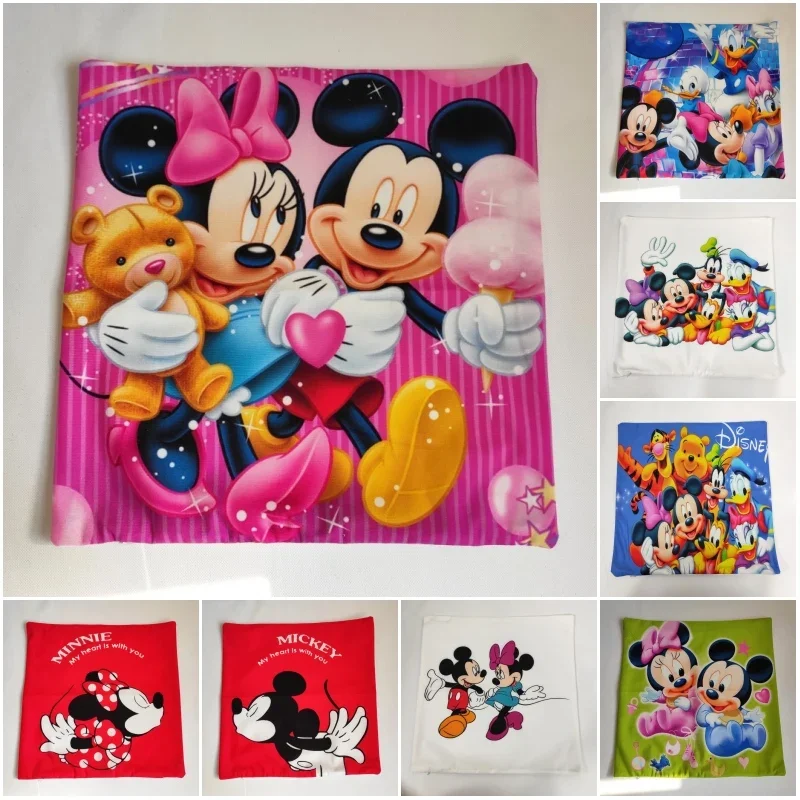 Anime Cartoon Mickey Minnie Mermaid Princess Decorative/Nap Pillow Cases Cover Pillowsham Cushion Cover for Baby Kids 45x45cm