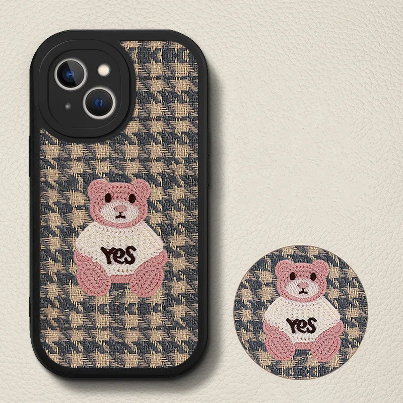 Sweater bear iPhone 14 case iPhone 13 pro 12 11 xs max fall/winter women's all-inclusive soft anti-fall coque iphone 13