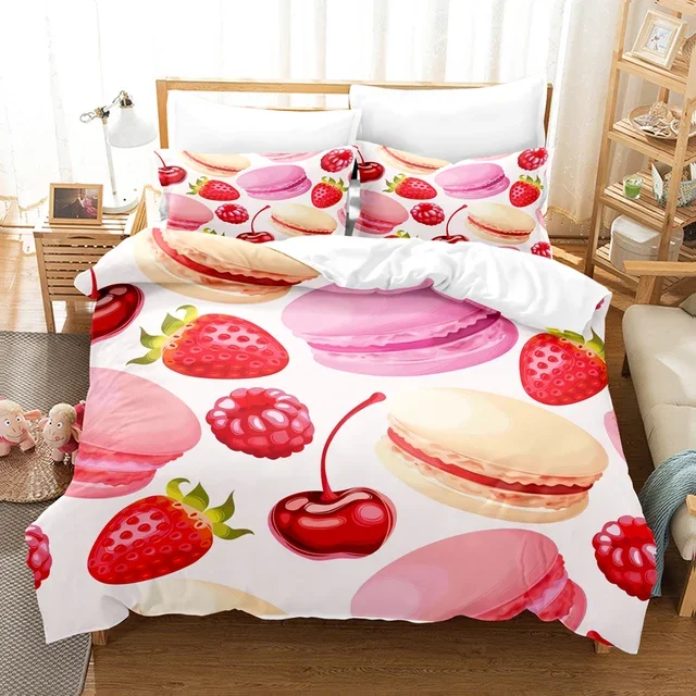 Pink Love Heart Bedding Set Duvet Cover Quilt Cover Girls Room Cute Sweets Comforter King Queen Double Twin Size Bed Line