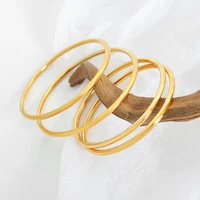 Simple Round Women's Stainless Steel Bracelet Rose Gold Color Silver 5 Sizes High Quality Gold-plated Bangle Jewelry Wholesale 1