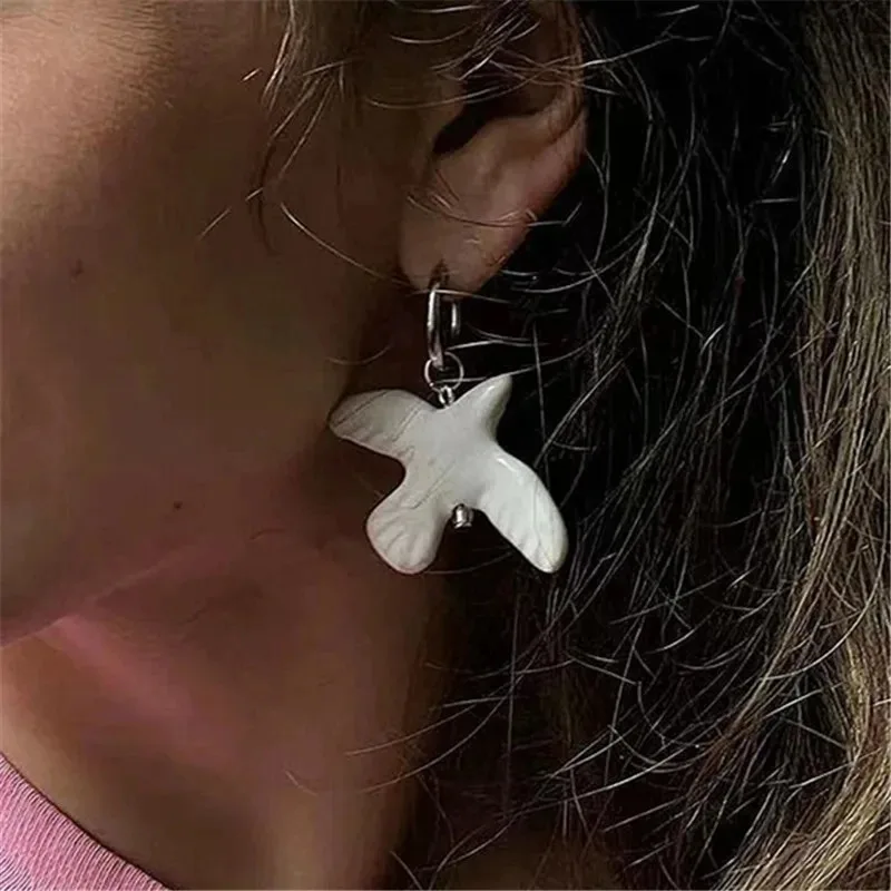 120CM Adjustable Rope Chain Ceramic White Peace Dove  display picture 3