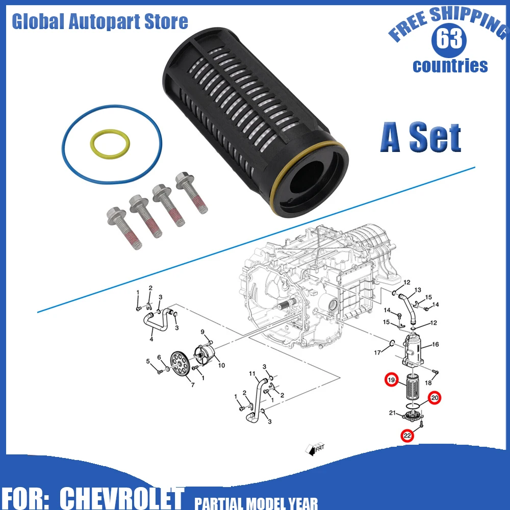 Automatic Transmission Fluid Filter Kit For Chevrolet Corvette Stingray 5.5L 6.2L V8 Gas-24045729 Cars accessories