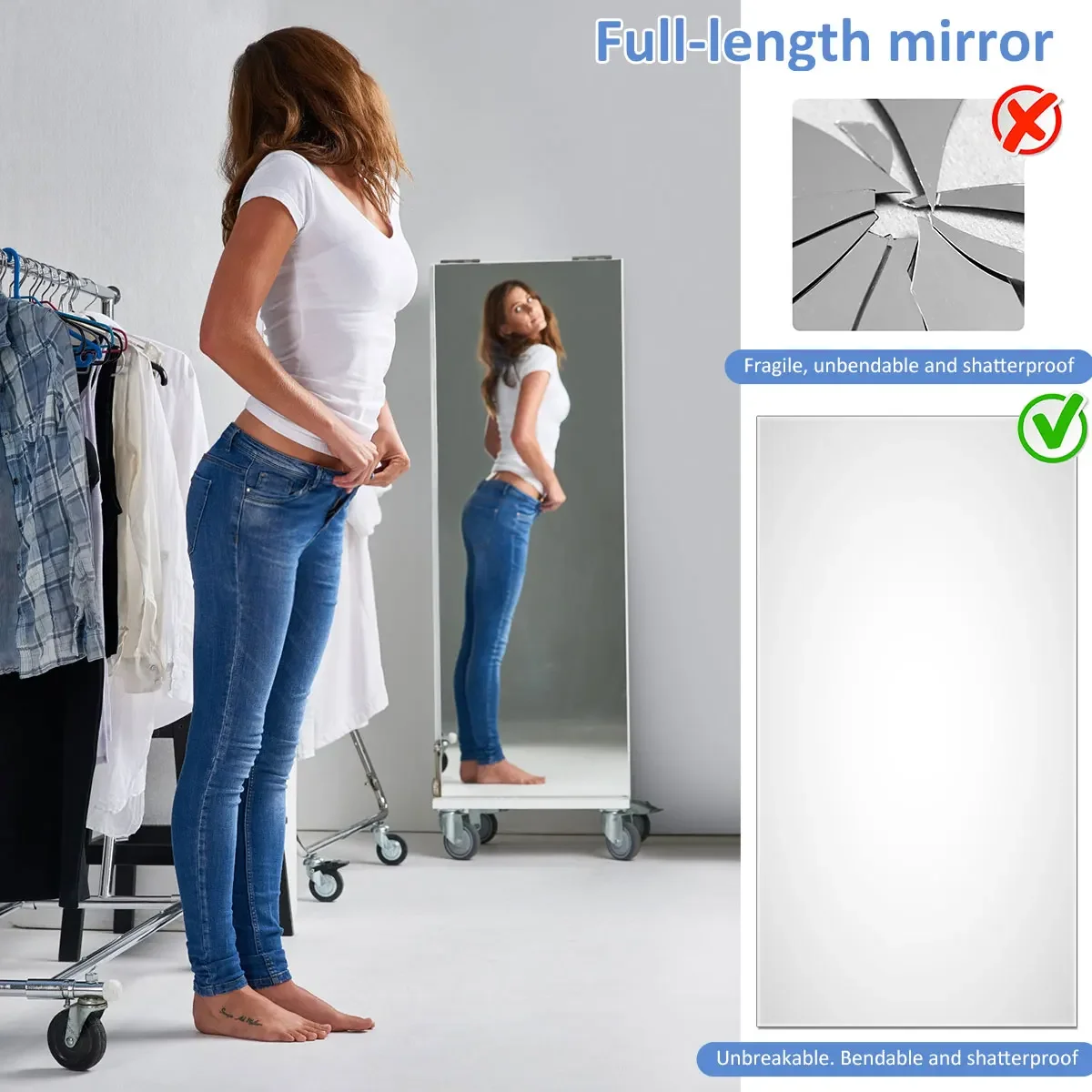 Self Adhesive Mirror Wall Stickers Flexible Mirrors Decals Cuttable PET Non Glass DIY Art for Home Room Decor wall sticker mirror wall sticker