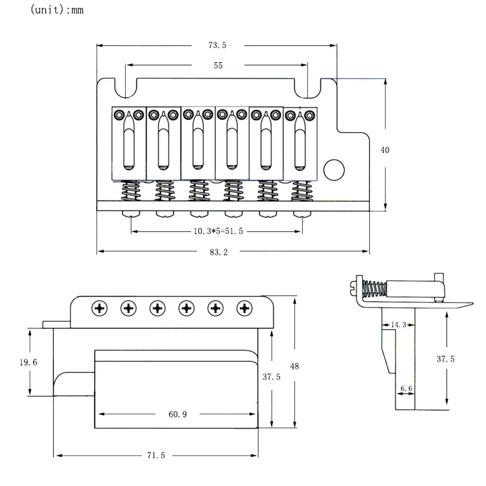 

Седло высокой четкости, седло, мост тремоло с хромированным покрытием, утолщенное основание, система моста тремоло с хромированным покрытием