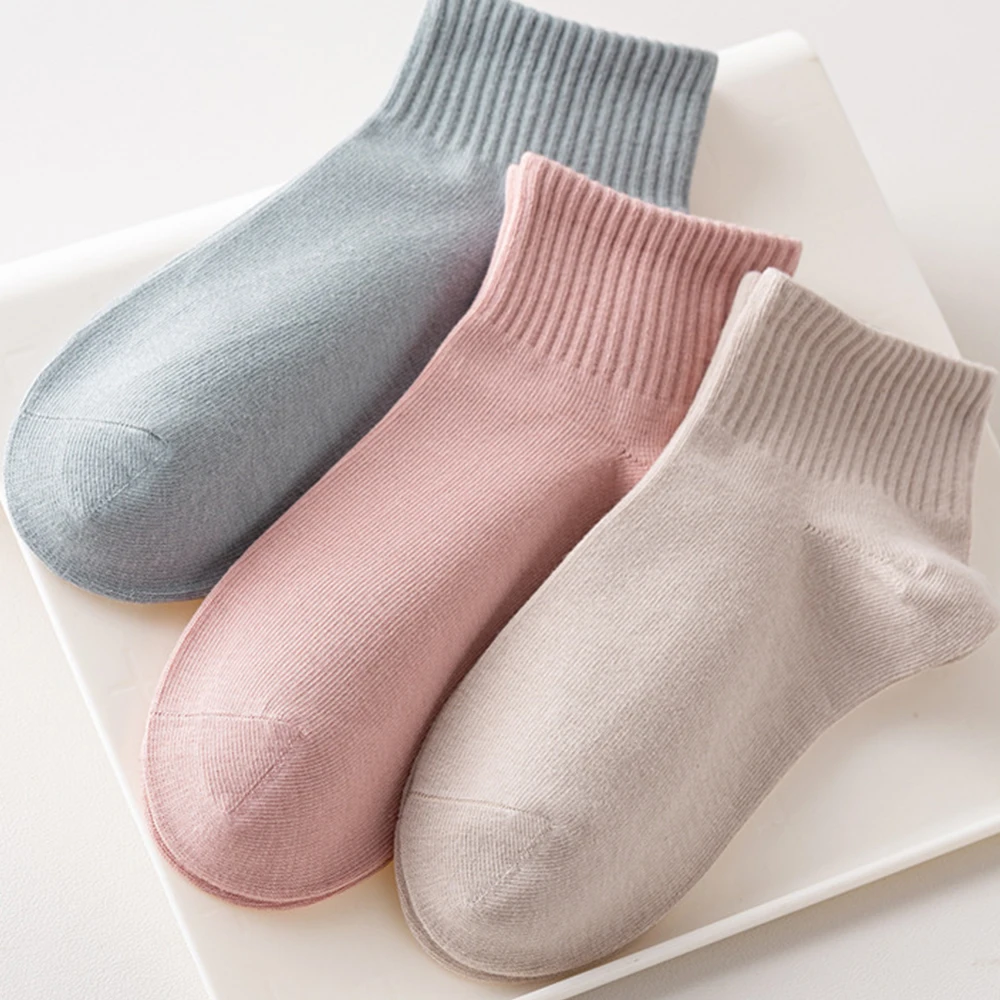 Cotton Woman Sock 10Pairs High Quality Fashion Wild Sports Comfort Breathable Trend Harajuku Solid Color Men Ankle Short Socks