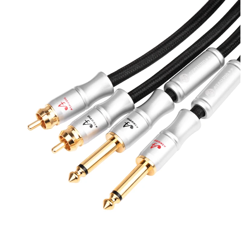 ATAUDIO Hifi  ̺,  6.35mm- RCA, ͼ ܼ , 2 * RCA-2*1/4 ġ  극̵ ̺