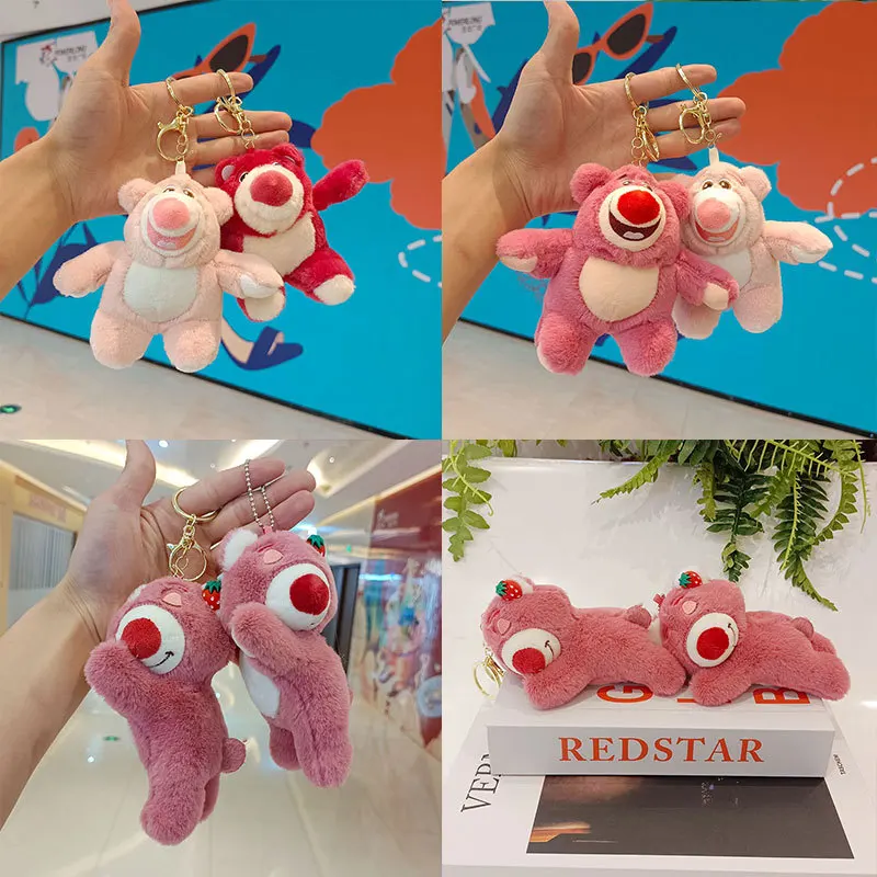 

Disney Lots-o Plush Keychian Kawaii Cartoon Anime Toy Story Schoolbag Pendant Keychain Women Car Keyring Girl Birthday Gift