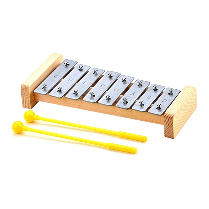 8 Note Xylophone Wood Xylophone with 2 Mallets Preschool Percussion