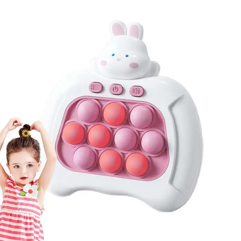 

Quick Push Game Console Interactive Educational Rabbit Design Fidget Toys Breakthrough Puzzle Pop Game Machine For 6-9 Years Old