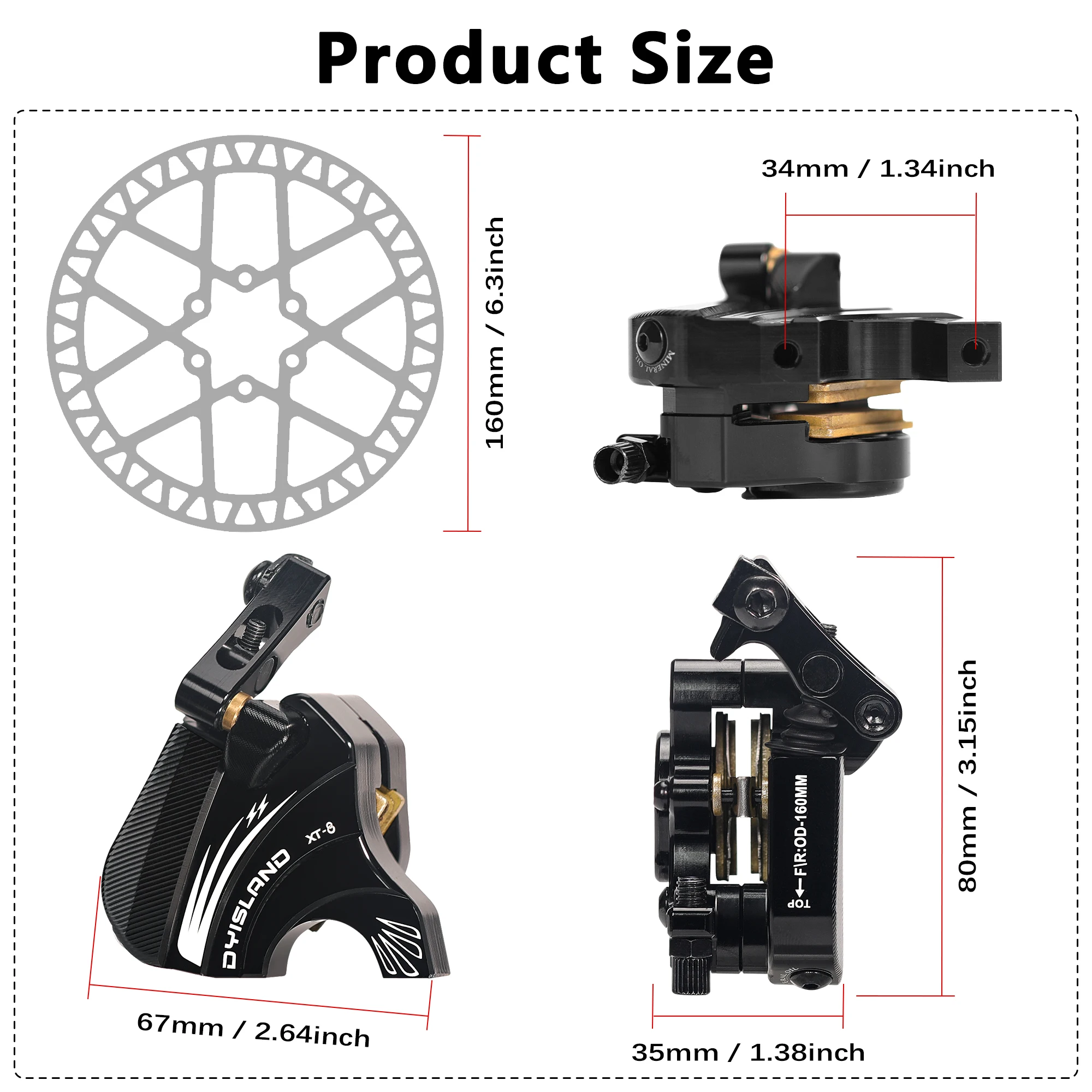 DYISLAND Road Bike Line Pulling Oil Pressure Calipers Hydraulic
