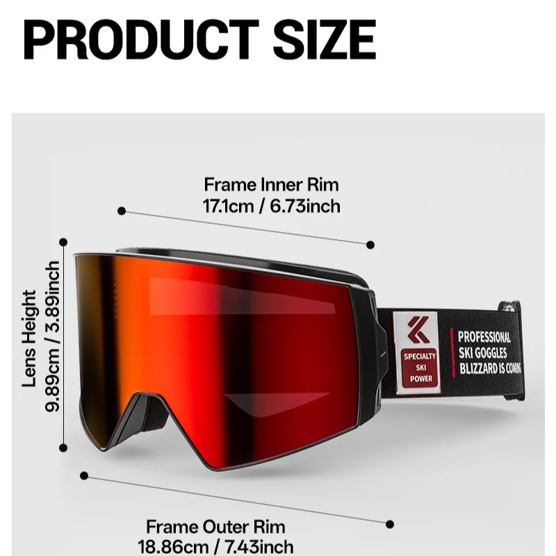 Kapvoe Photochromic Ski Goggles Men Snow Goggles Snowboarding Sunglasses Skiing for Women UV400 Snowmobile Glasses Motorcycle