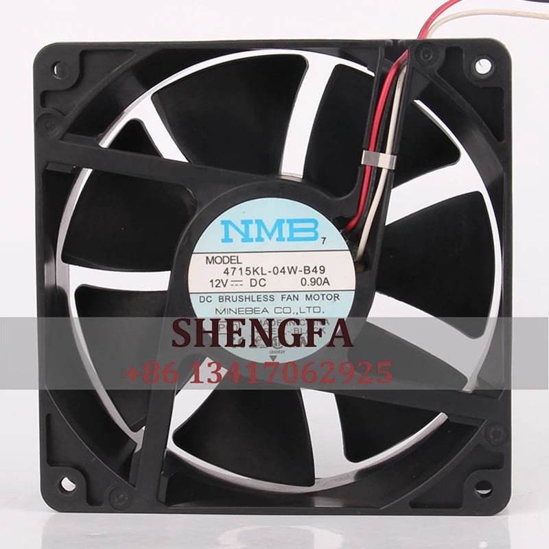 

NMB 4715KL-04W-B49 Case Fan Dual Ball Bearing DC12V 0.90A 10.8W 120x120x38mm 12CM 12038 Large Air Volume Cooling Fan