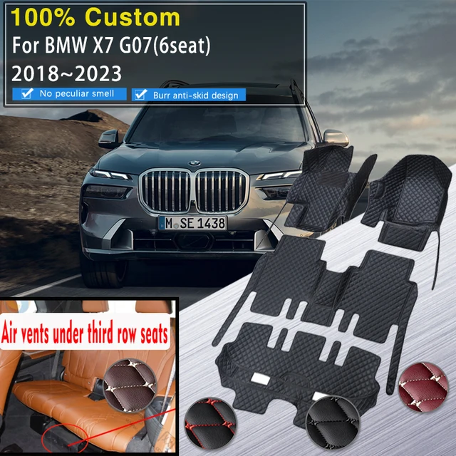BMW x7 g07 2018〜2023,6人乗り,マット仕上げの車のフロアマット