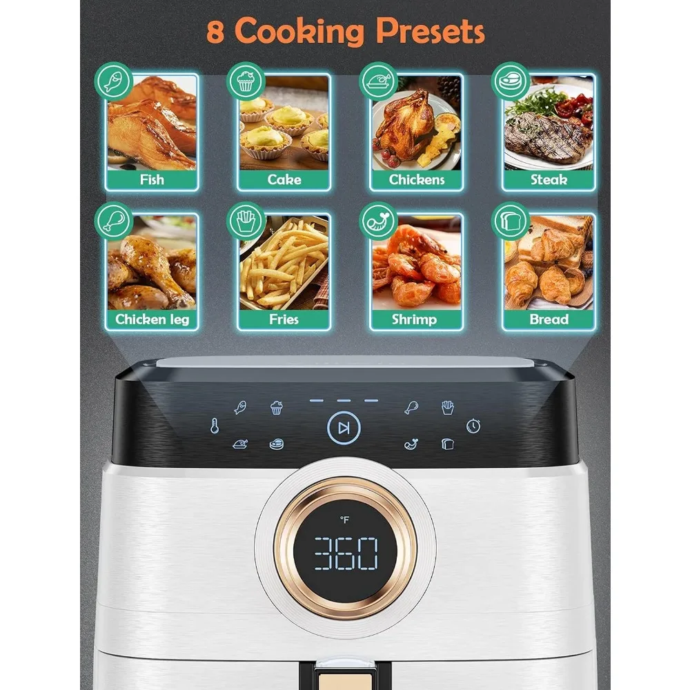 Airfryer Oven 8QT Large 1700W 8-in-1 with Touch Screen Air Fryers Dishwasher Safe Nonstick Basket Freidora de Aire 36 Recipes 5