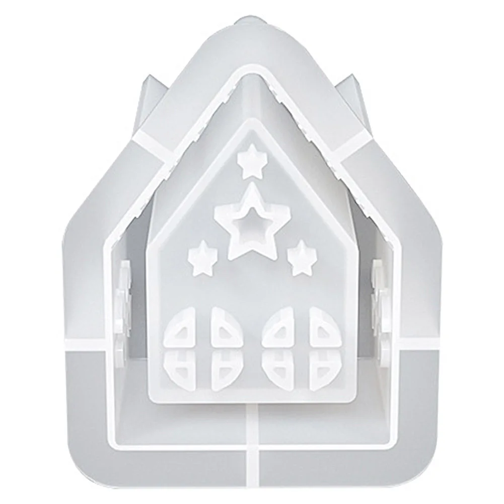 1/2/3/4Pcs House Candle Holder Mold Houses Casting Mould Silicone Mold for Desktop Ornaments Table Candle Decorations