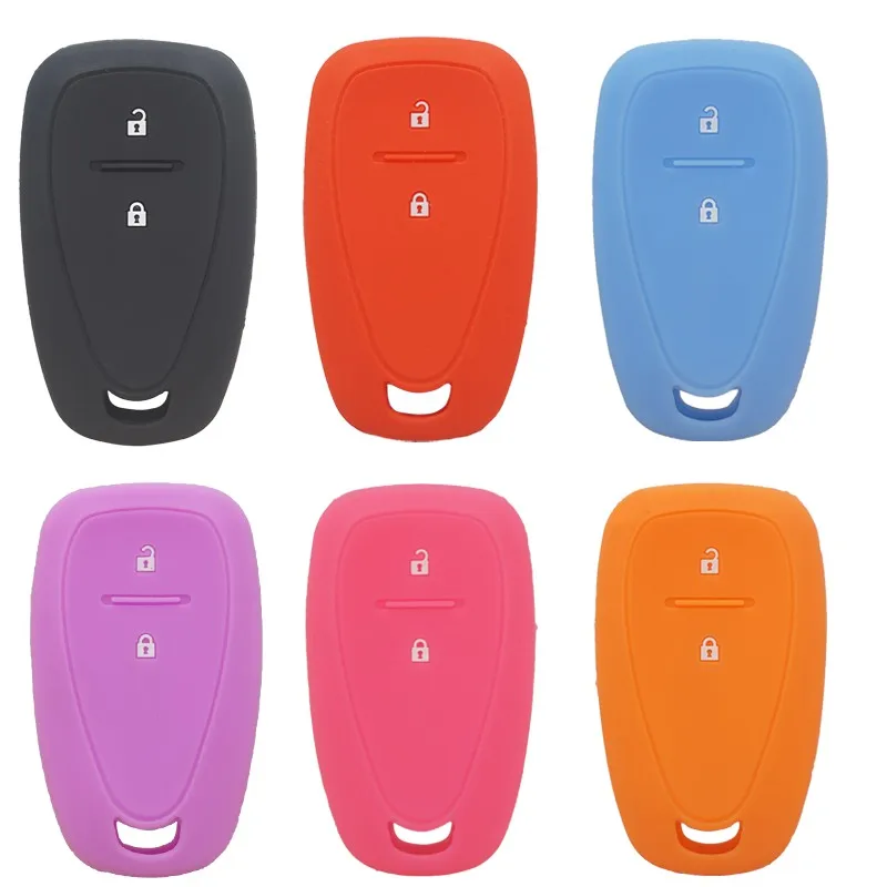 Silicone Car Key Cover Case 2 Buttons Smart Remote Key Holder Bag Protector For Chevrolet Cruze Spark key case cover key case remote control case cover