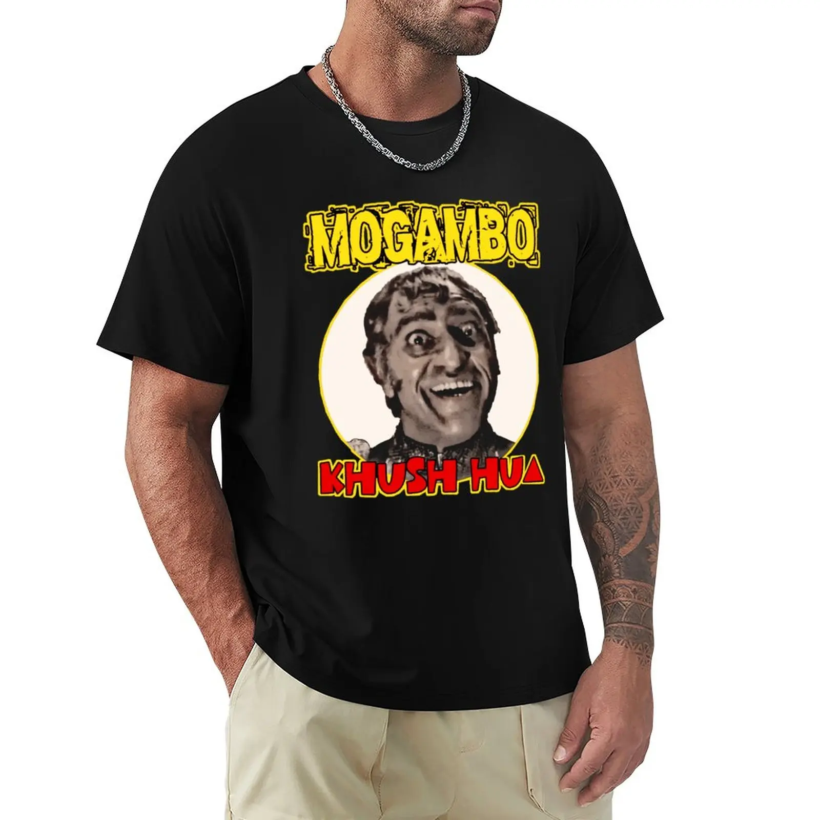 

Mogambo Khush Hua Bollywood Sarcastic Funny Desi Hindi T-Shirt black t shirt graphic t shirt mens graphic t-shirts anime