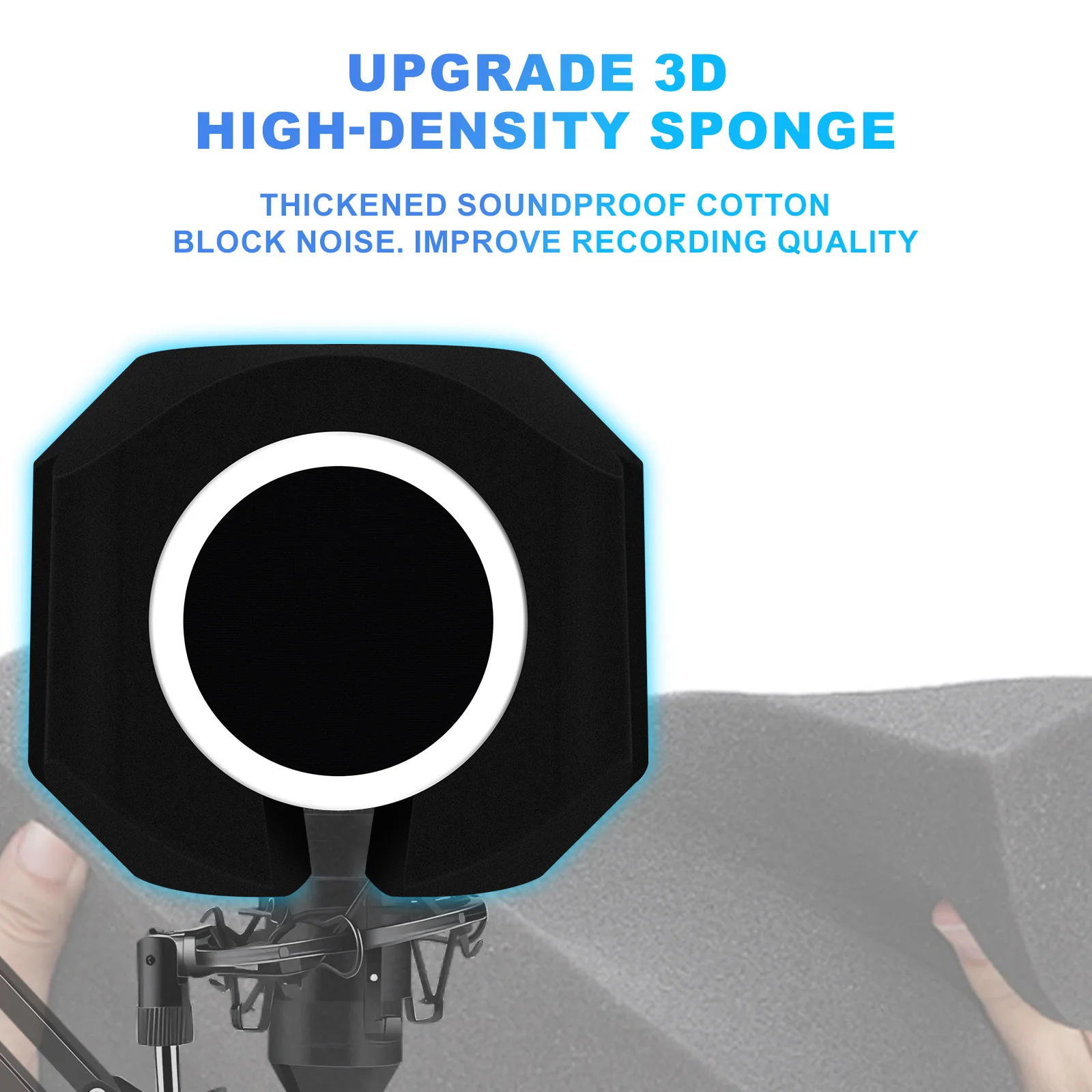 Portable Acoustic Microphone Noise Shield and Windscreen Pop Filter